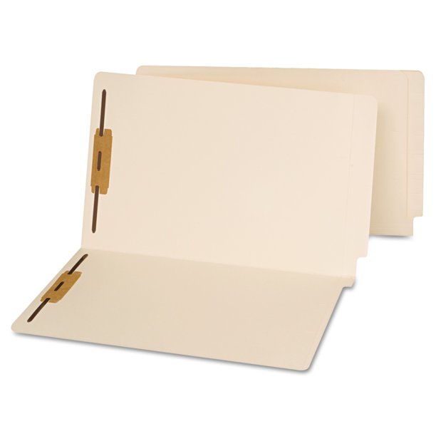 Universal Reinforced End Tab File Folders with Two Fasteners, Straight