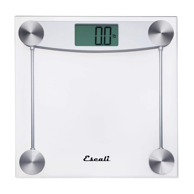 Escali Clear Glass Bathroom Scale, Chrome Metal, 11.8 X 11.8 X 1 in, 3.4 Pound