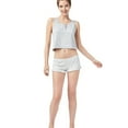 thumbnail image 3 of Aeropostale Womens Henley Pajama Sleep Tank Top, Grey, Juniors, Medium, 3 of 3