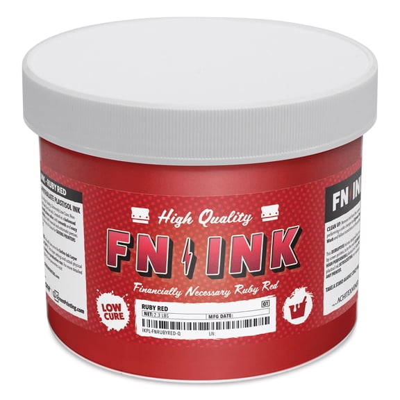 FN Ink Plastisol Screen Printing Ink - Ruby Red, Quart