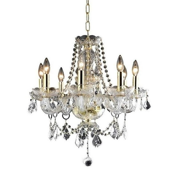 Elegant Lighting Princeton 8 Light Royal Crystal Chandelier in Gold