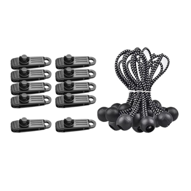 Juego de Clips de Lona y Cuerdas de Lona Sunnimix 10 Piezas Negro