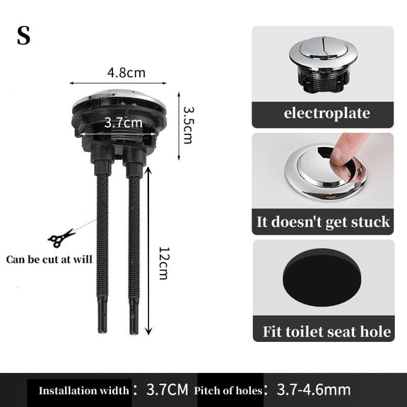Universal Dual Flush Toilet Water Tank Button Round Valve Push Button Flush Toilet Seat Water Tank Valve Bathroom Parts