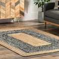thumbnail image 2 of 3x6 Ft Black & White Cotton Jute Area Rug, Hand-Woven, Reversible, Farmhouse Boho Style, Durable & Pet-Friendly Rug for Living Room, Dining Room, and Bedroom, 2 of 5