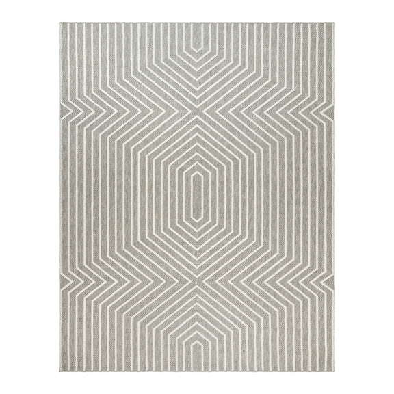 Gertmenian Malini Dazi Modern/ Contemporary Geometric Gray Area Rug, 6x9