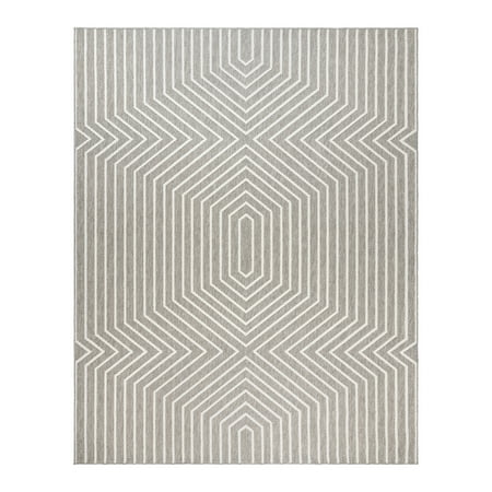 Gertmenian Malini Dazi Modern/ Contemporary Geometric Gray Area Rug, 9x13