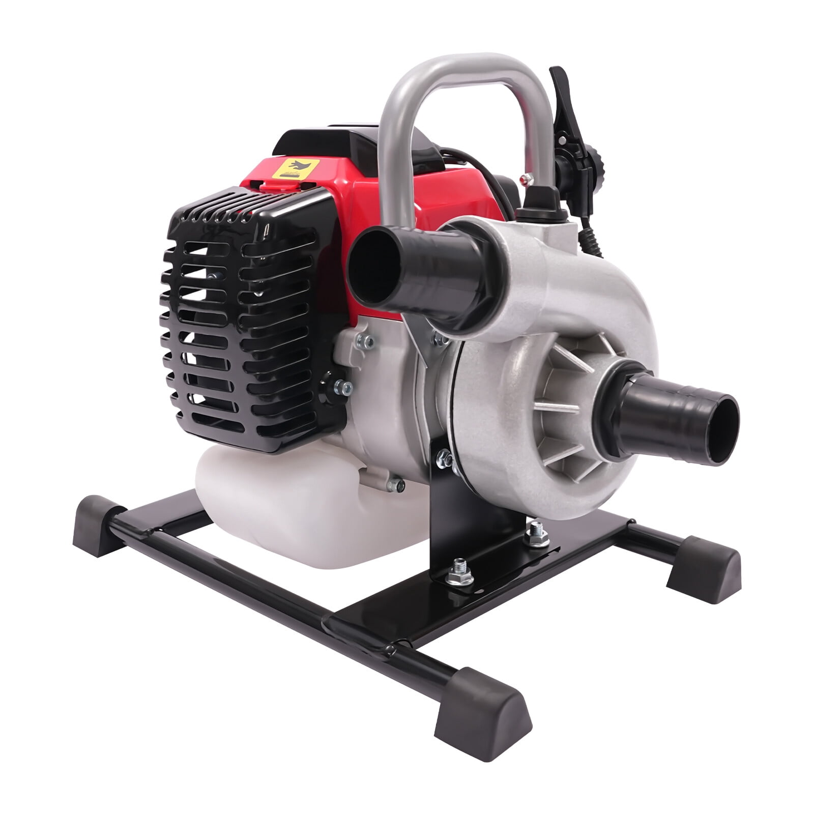 2-Stroke Gasoline Water Pump, 1.5 Inch Volute Portable Gas-Powered Semi-Trash Water Pump for Irrigation Drainage