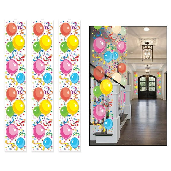 Balloon Party Panels, 12" x 6', (3/Pkg)