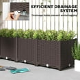thumbnail image 6 of 4 x 1 x 1 ft Raised Garden Bed, Indoor Outdoor Plastic Planter Box with Drainage Holes for Vegetables, Herbs, Flowers & Succulents, Brown, 6 of 10
