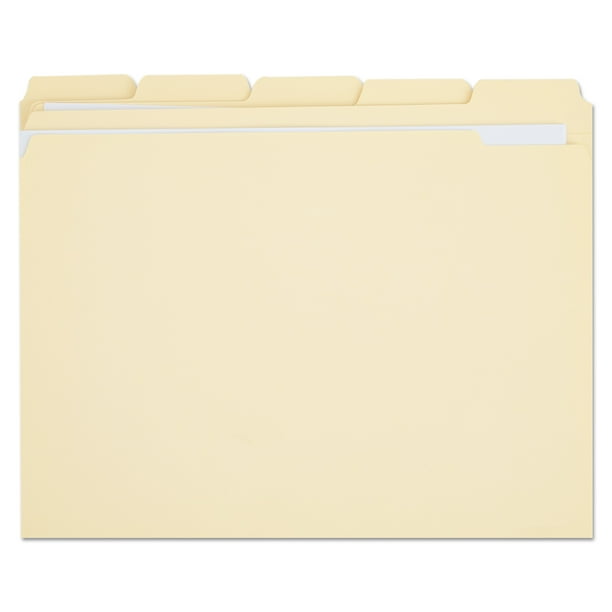 Universal DoublePly Top Tab Manila File Folders, 1/5Cut Tabs, Letter
