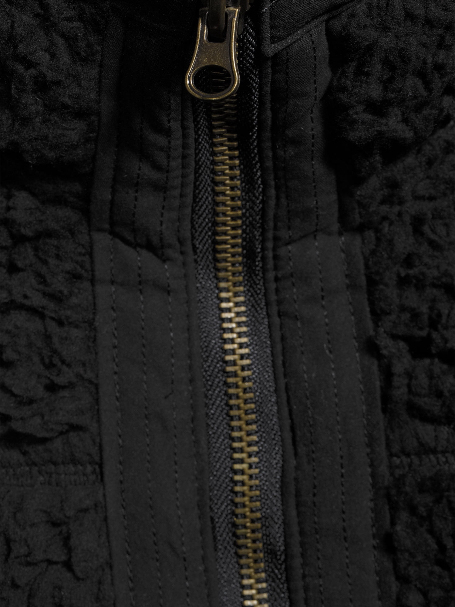 Time and Tru Women's Quarter Zip Sherpa Pullover