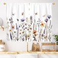 thumbnail image 1 of Vintage Retro Floral Wildflower Kitchen Curtains 27.5W X 39L Inch 2 Panel Rustic Flower Vintage Spring Butterfly Leaves Small Short Cafe Tier Country Window Treatment Drape Bathroom Home Decor, 1 of 4