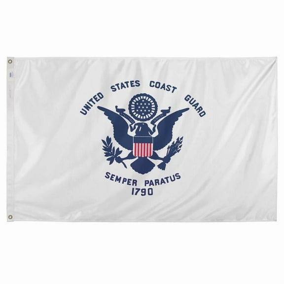 Valley Forge Coast Guard Military Flag 3 ft. W X 5 ft. L, Each