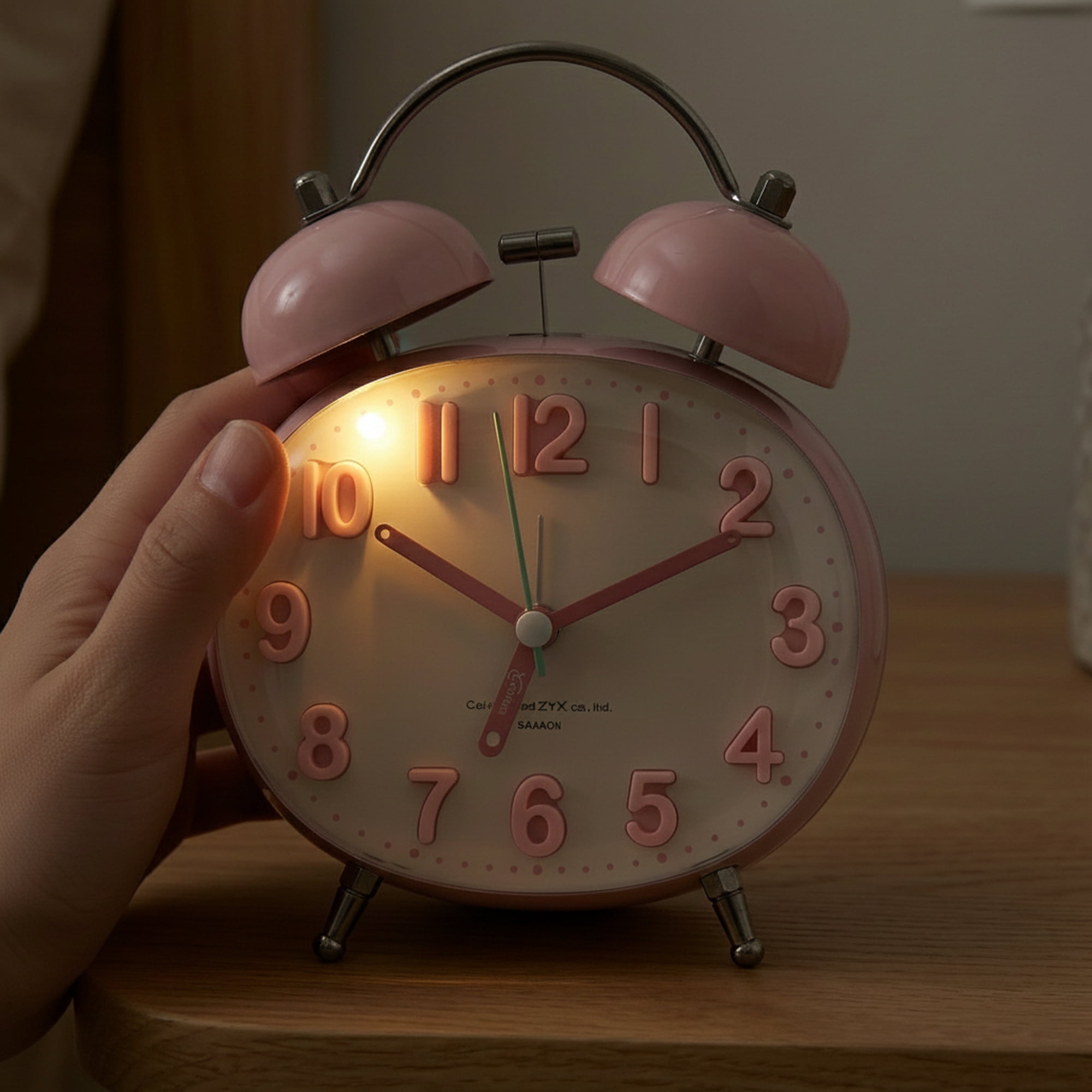 Unique Bargains Egg Shape Loud Dual Bell Alarm Clock Green 4.5"L x 3.1"W x 5.8"H