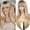 ombre blonde, variant on Ginger 26-inch Long Wig with Bangs for Women - Straight Layered Style, Scalp, Freestyle Parting, -Looking & Heat-Resistant Synthetic Hair for Daily and Party Use