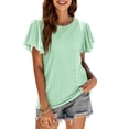 thumbnail image 4 of Camiseta de Mujer Minnieouse Con Volantes Color Sólido Verde Claro XL, 4 of 6