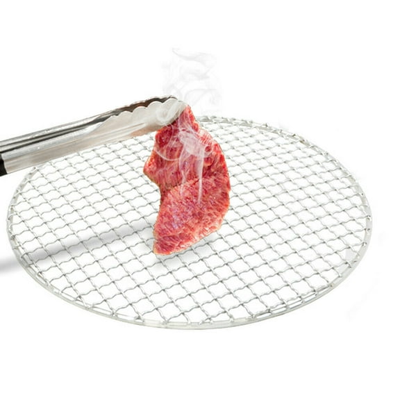 Miumaeov 16 Inch Thickened Round Barbecue Grill Net Stainless Steel Mesh Rack Grid Grate Steam Net