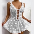 thumbnail image 4 of Gibobby Lencería para sexo Vestido de encaje con tirantes recortados para mujer, Sexy, y amoroso (sin Tanga), elegante, ajustado y sólido(Blanco, M), 4 of 5