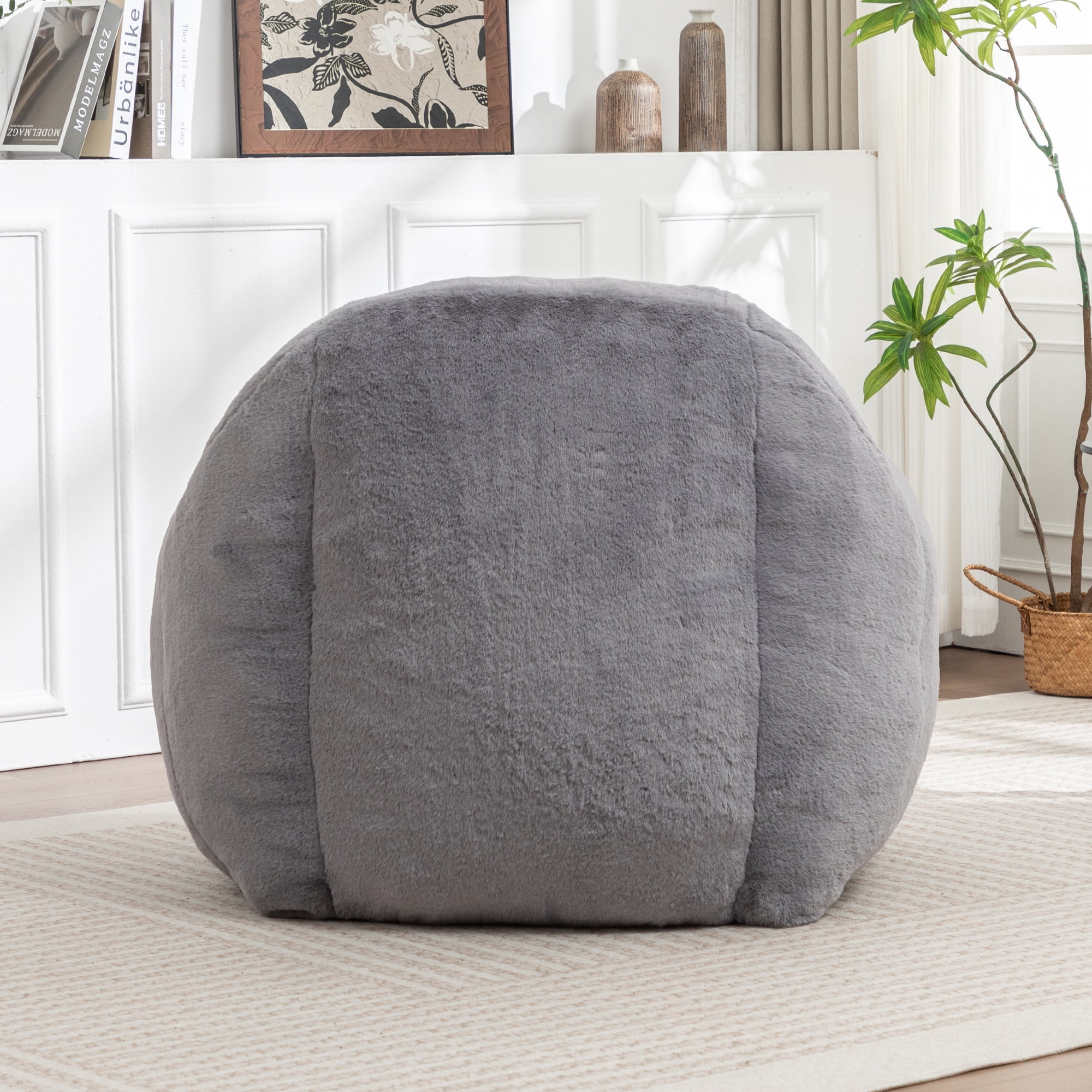 Jopath Bean Bag Chair, Comfy Bean Bag Sofa Faux Fur Bean Bag Chair For Adults And Kids, Stuffed Floor Sofa For Living Room, Bedroom, Apartment