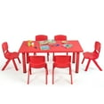 thumbnail image 1 of Patiojoy Kids Table & 6 Chairs Set Activity Desk & Chair Set Indoor/Outdoor Home Classroom Red, 1 of 3