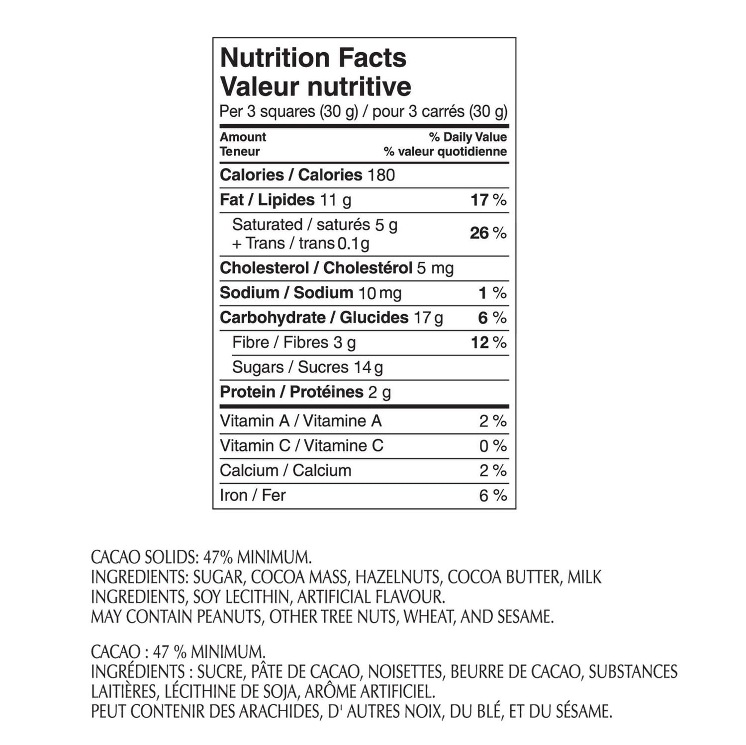 Chocolat noir Lindt EXCELLENCE Noisettes grillées – Barre (100 g)