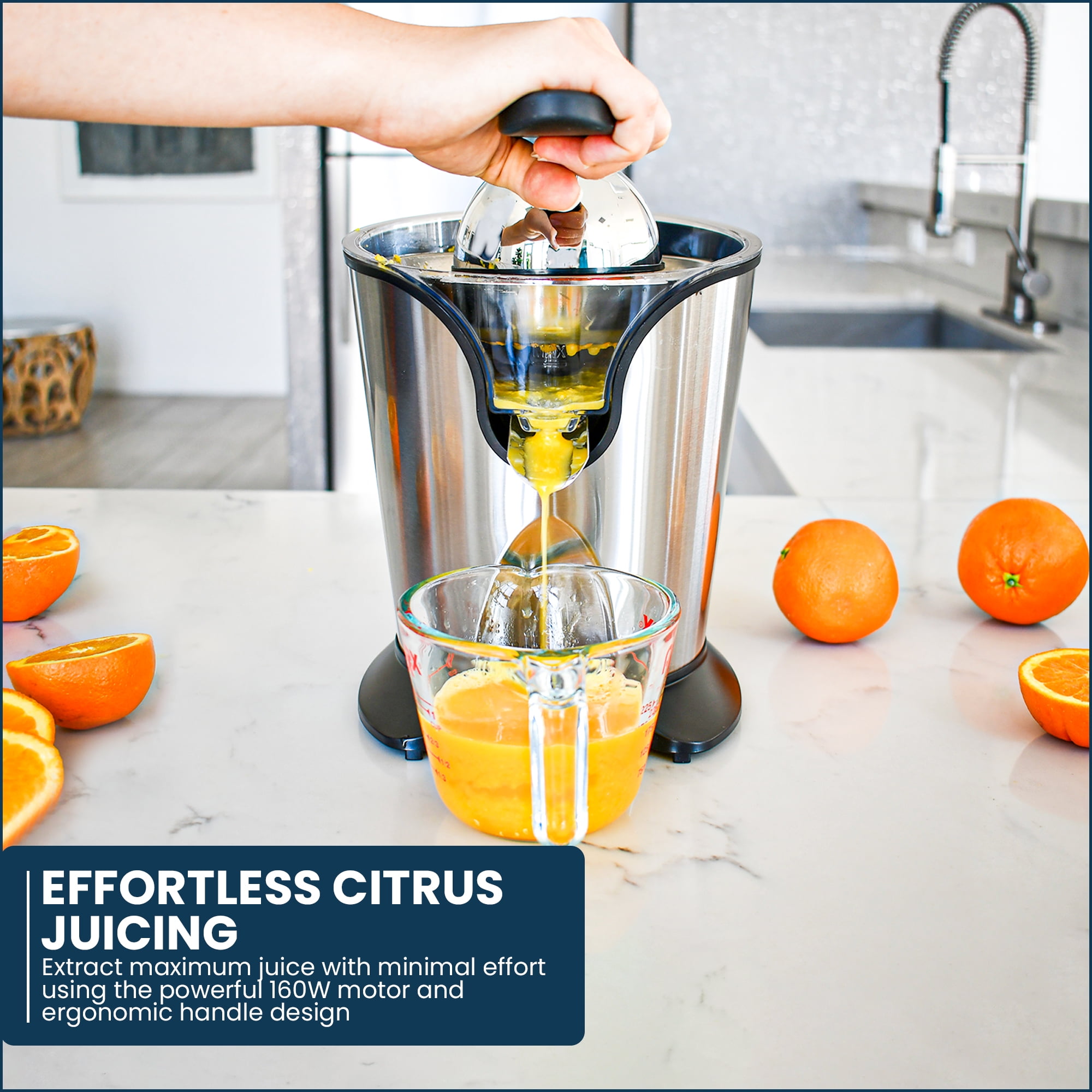 Culinary Chef 160-Watt Electric Citrus Juicer, Stainless Steel