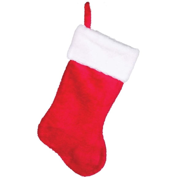 Gerson Plush Christmas Stocking 198066 - Red, 17 In.