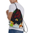 thumbnail image 3 of Bingfone Merry Christmas Elk Drawstrings Backpacks Bags For Men Women Gym Drawstrings Bag, 3 of 9