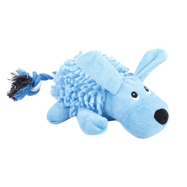 Juguete masticable duradero para perros que muerden con fuerza; mopa interactiva que chirría; limpieza dental