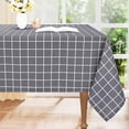 thumbnail image 1 of Nappe Rectangulaire en Tissu Imperméable, Nappe en Polyester Résistante aux Taches à Carreaux, Nappe Lavable pour Décoration d'Automne et d'Halloween, Salle à Manger, Extérieur (60 Pouces x 102 Pouces, Gris), 1 of 6
