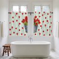 thumbnail image 4 of Red Tulip Flowers Tier Curtains 54 Inch Length, Spring Floral Vintage Drum Country Blue Cafe Short Curtains for Bathroom Over Sink, Small Kitchen Curtain Light Filtering Drapes 2 Panels 27.5"Wx54"L, 4 of 8
