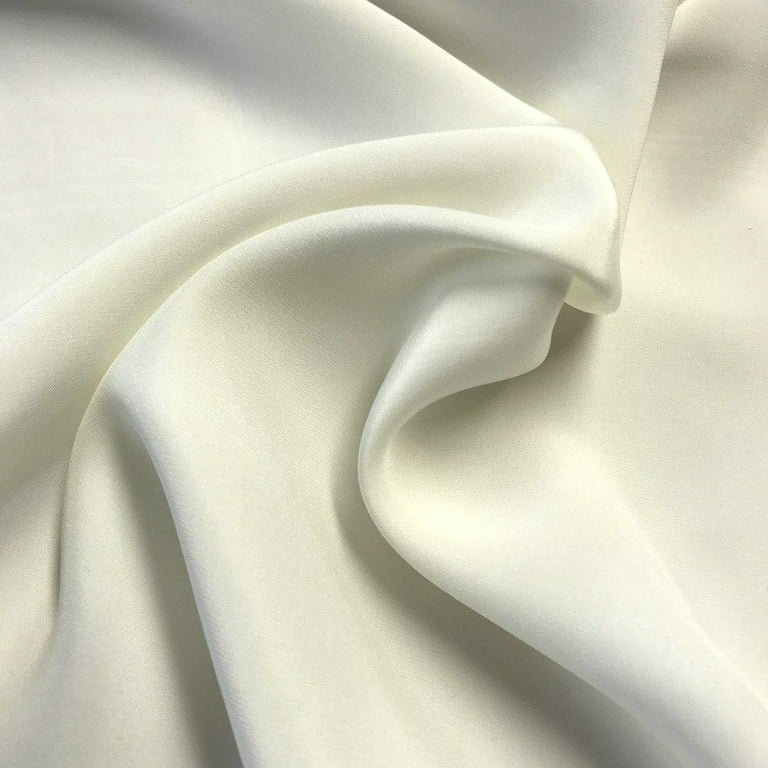 Natural White 100% Pure Silk Fabric Solid Color Charmeuse Fabrics by The  Pre-Cut 1 Yard for Sewing Width 44 inch