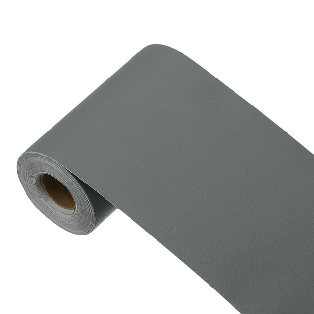 Uxcell 393"x3.9" Papel Tapiz Gris Oscuro, Papel Tapiz Autoadhesivo, Papel Contacto de Color Sólido de Vinilo Decorativo para Recubrimiento de Pared