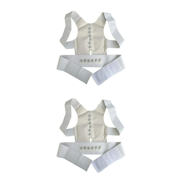 Seitruly corrector de postura fuerte resistencia a la tracción ligero ajustador con enderezador de cinturón adhesivo para hombres mujeres Blanco/XL 2piezas Seitruly CBP442111
