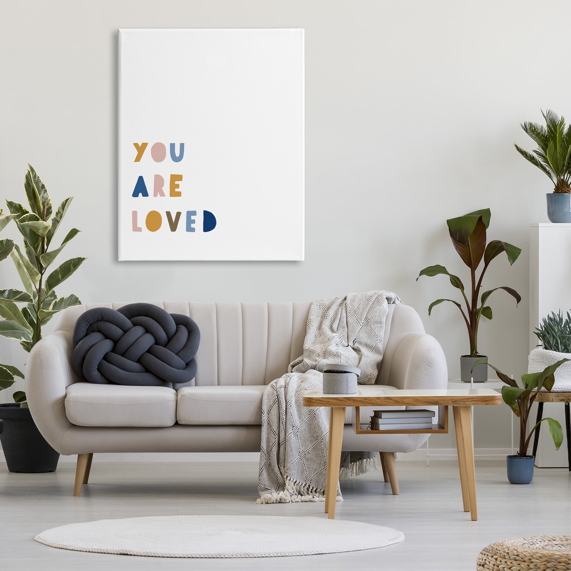 Stupell Industries You Are Loved Motivational Phrase Children's Block Typography, 36 x 48, Design by Leah Straatsma