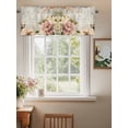 thumbnail image 2 of Vintage Pink Peony Curtain Valances for Windows, Spring Botanical Flowers Kitchen Valance Window Treatment, Light Filtering Block Curtains for Bathroom/Bedroom/Living Room 60'' x 18'', 2 of 9
