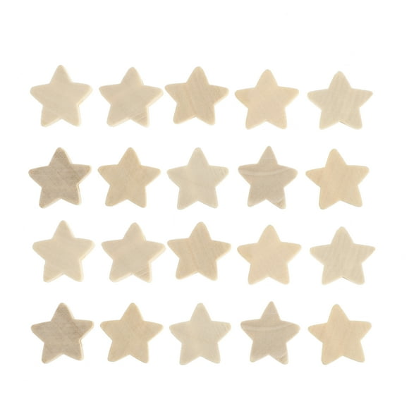 FRCOLOR Perles Étoile 50 Pcs Perles en Bois Jolies Perles Étoile à Cinq Branches Bricolage Accessoires de Bijoux Faits à la Main Perles en Bois Fournitures d'Artisanat,0.79"X0.79"X0.2"