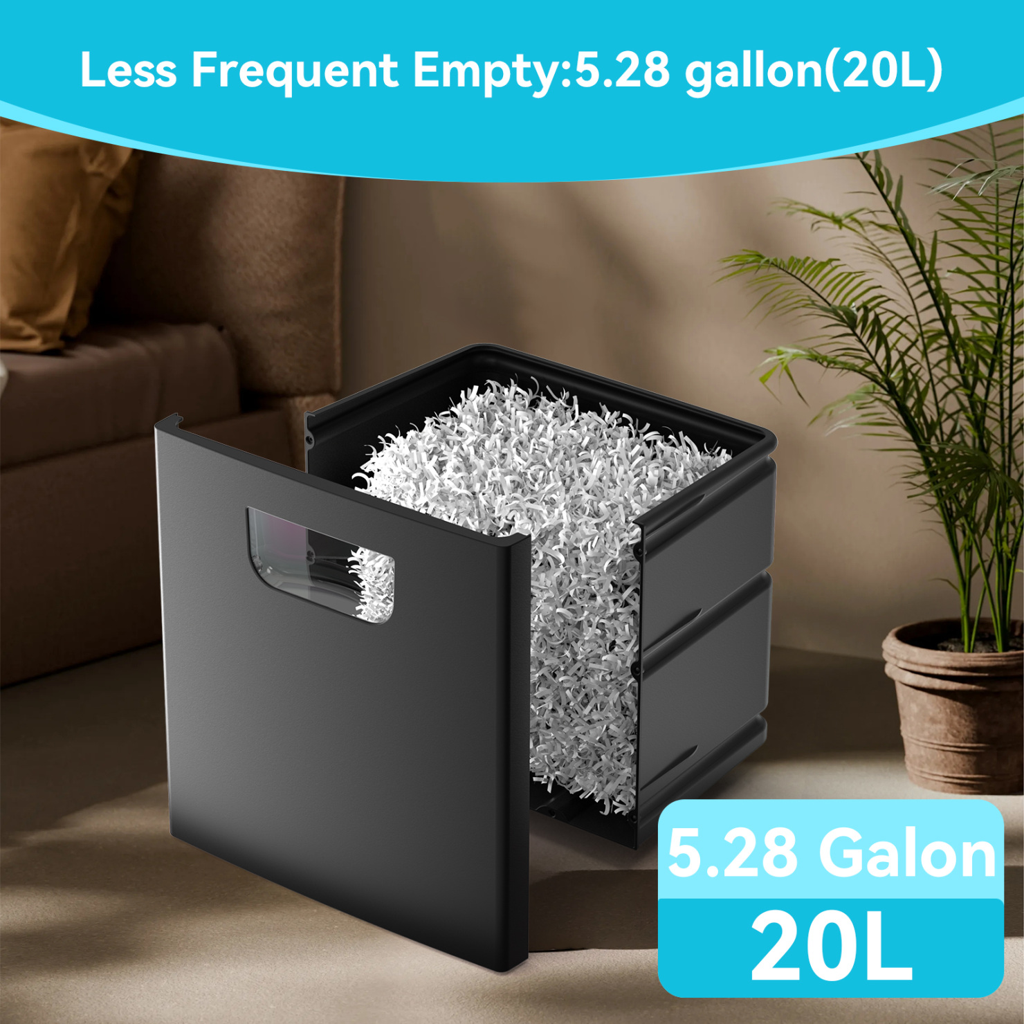 Paper Shredder with 5.28 Gallons Pullout Waste Bin for Home Office,18 Sheet Heavy Duty Paper Shredder for CDs Credit Card Document Mail, P-4 Security Level