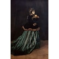 thumbnail image 2 of Monet, Claude 22x32 White Modern Wood Framed Museum Art Print Titled - Camille, the Woman in Green, 2 of 4