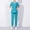 Light Blue, variant on Kilaqueen Plus Size Scrubs for Women Short Sleeve Uniform Scrubs Set Regular Top and Pants Moisture Wicking Medical Scrubs Set Standard Workwear