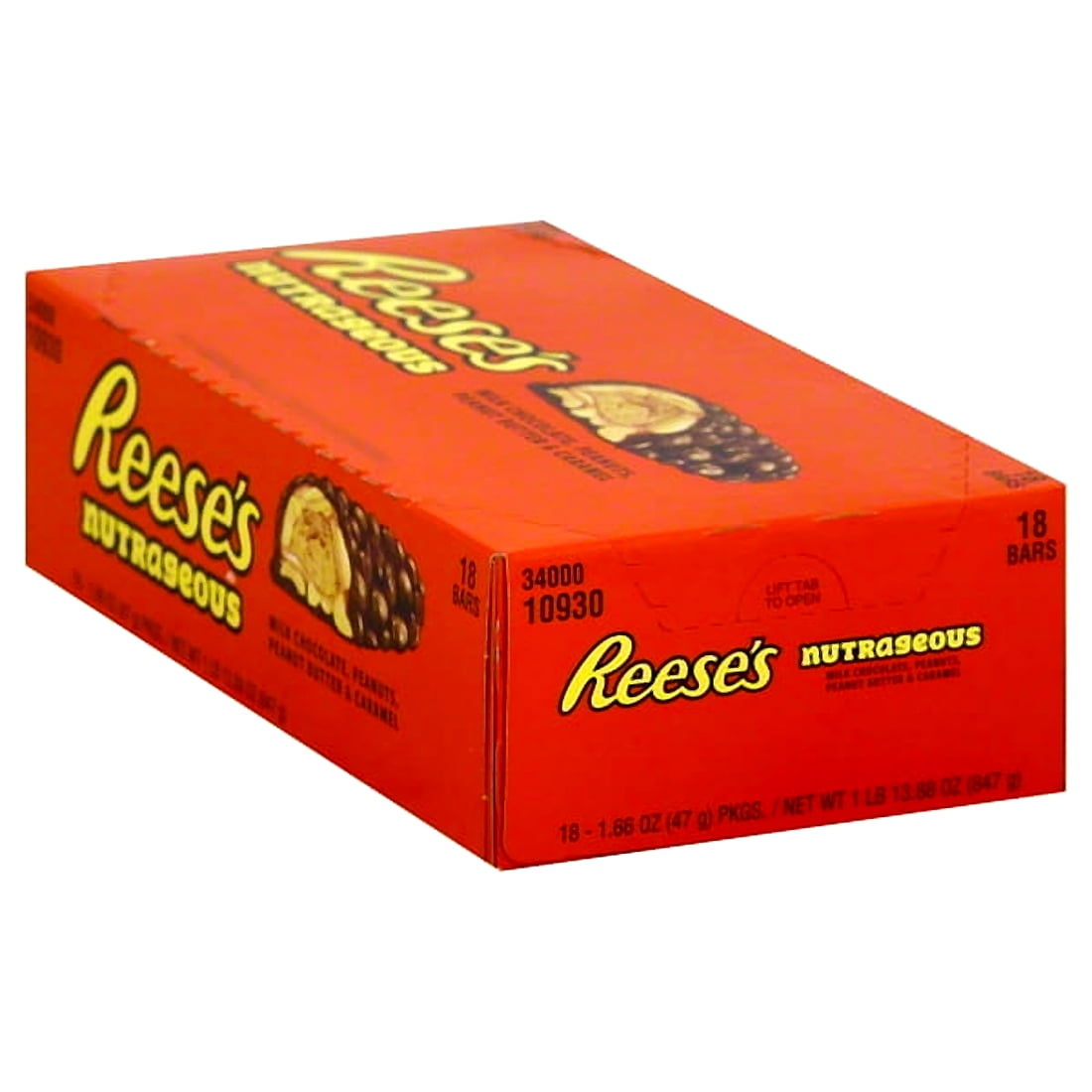 REESE'S NUTRAGEOUS Bar, 1.66 oz, 18 Count