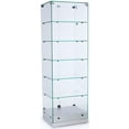 thumbnail image 1 of Tempered Glass Display Case And Silver MDF Base, 24 x 73-1/2 x 19-Inch, With Adjustable Shelves, Locking Hinged Doors And Floor Levelers (GTEC24SV), 1 of 1