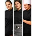 thumbnail image 6 of Ubon Women's Plus Size Chef Coat Short Sleeve Chef Jacket Work Jacket Black 2XL, 6 of 11
