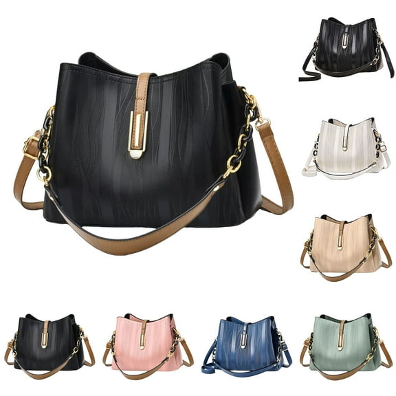 Stylago Purses and Handbags for Women Leather Crossbody Shoulder Bags Multiple Compartments Button Tote Bags for Ladies Work Blue