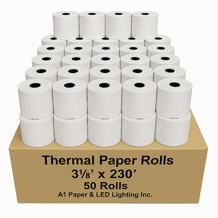 3  1/8 x 230 Thermal Paper Rolls (50 counts)