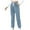 Blue, variant on LYXSSBYX Pajamas Pants for Women Women's Fashion Casual Solid Elastic Waist Trousers Long Straight Pants