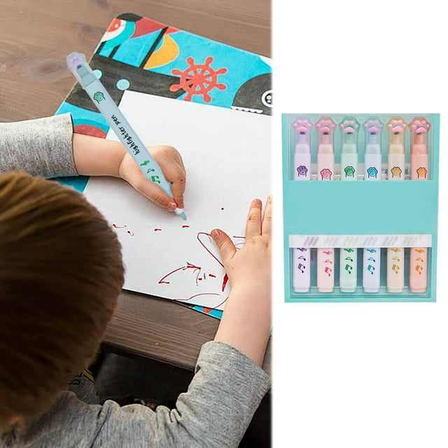 4ml Highlighters for & Craft with Chisel Tip Marker Pens in Assorted Candy Colors for Highlighting and Craft Projects 6PCS