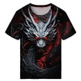thumbnail image 3 of Men's Novelty Dragon T-Shirts 3D Printed Dragon Short Sleeve Tshirts Casual Summer Tee Top, 3 of 6