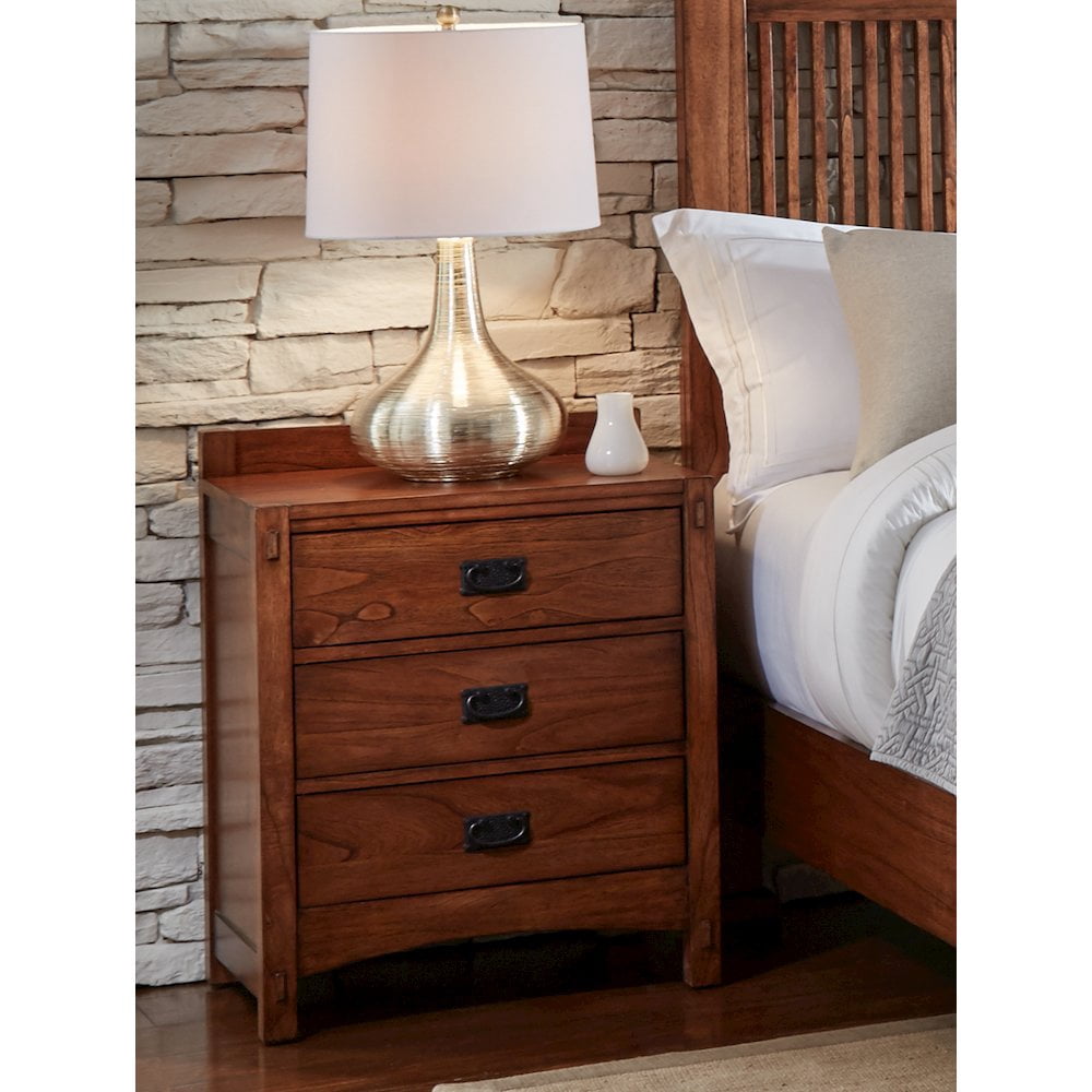 A-America Mission Hills Solid Wood Bedroom Nightstand in Harvest
