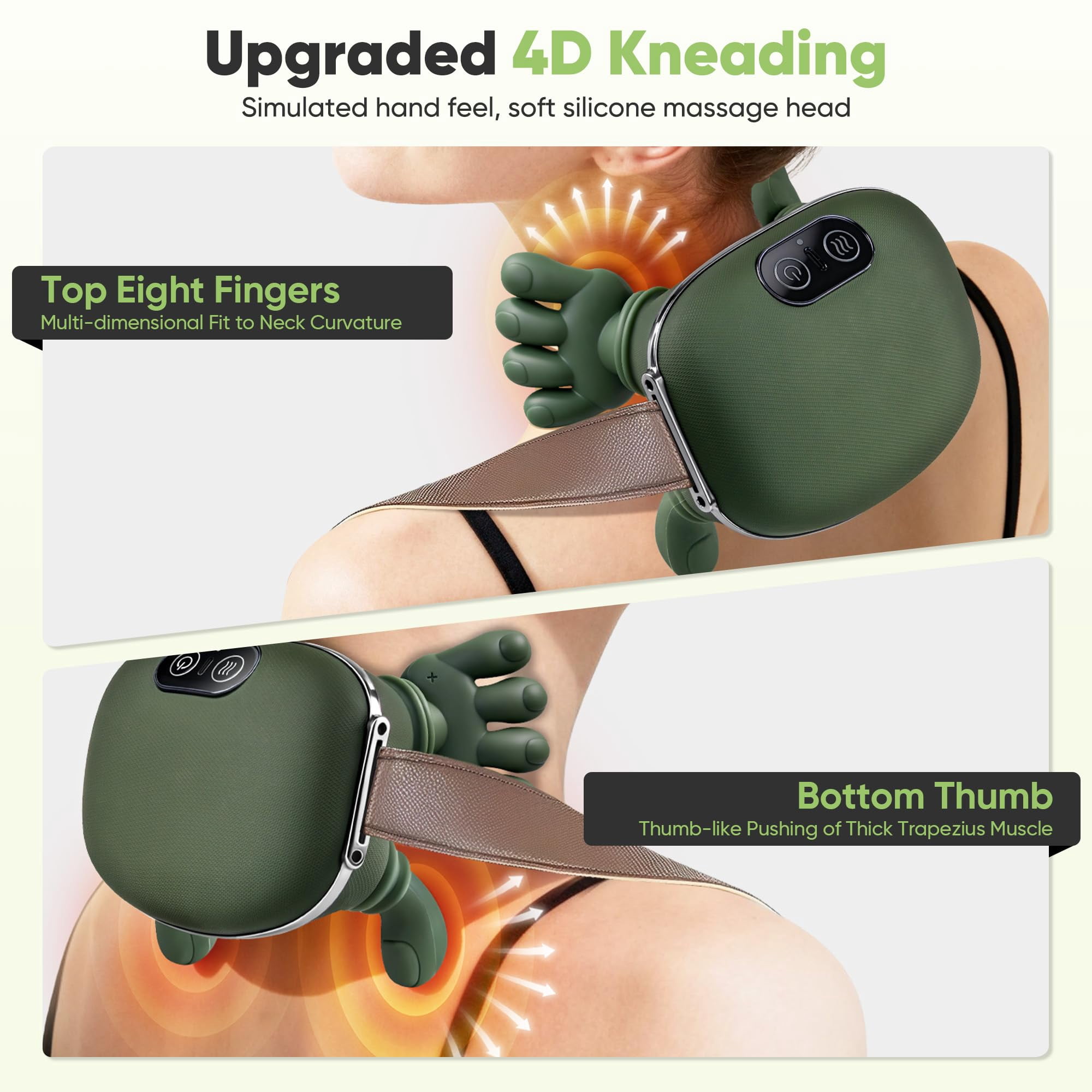 Neck Massager with Heat for Pain Relief deep Tissue,Shoulder & Back Massager,masajeador de espalda y Cuello shiatsu Neck and Back Massager
